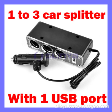 1 to 3 Car Cigarette Lighter Socket Splitter Charger USB Port (SL-605)